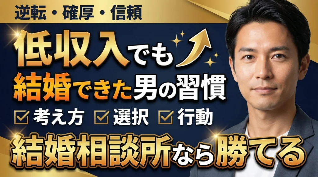 収入が高くない男性が結婚相談所で成婚するための習慣を解説する記事のイメージ画像