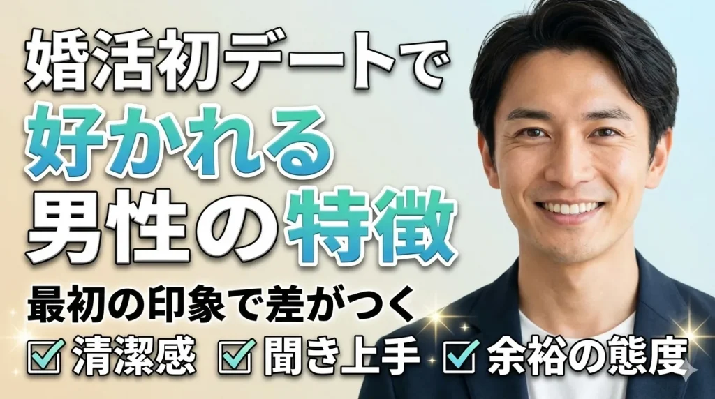 婚活の初デートで好かれる男性の特徴を解説する記事のイメージ画像