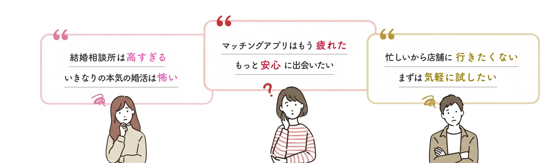 婚活のお悩みリスト