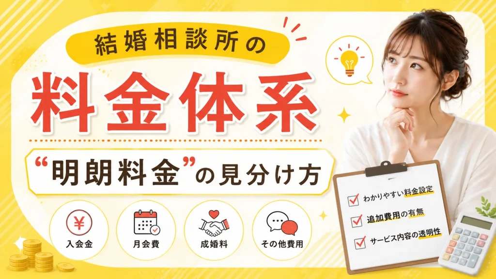 結婚相談所の料金体系と明朗料金の見分け方を解説する記事のイメージ画像