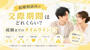 結婚相談所での交際期間と成婚までの流れを解説する記事のイメージ画像