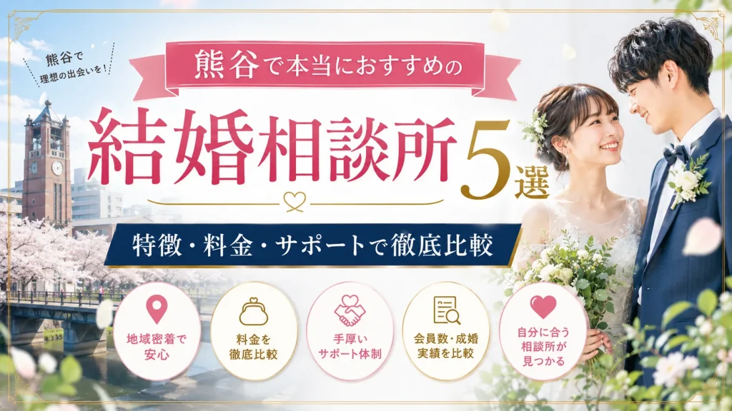 熊谷でおすすめの結婚相談所を特徴・料金・サポートで比べる記事のイメージ画像