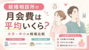 結婚相談所の月会費の相場を大手と中小で比べる記事のイメージ画像