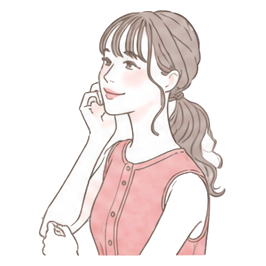 頬に手を当てる女性のイラスト