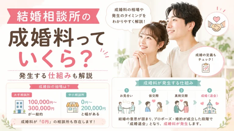 結婚相談所の成婚料の相場と発生する仕組みを解説する記事のイメージ画像