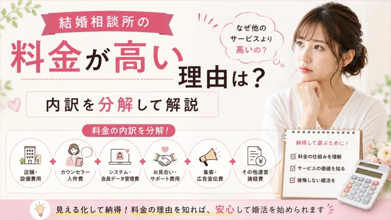 結婚相談所の料金が高くなる理由を内訳から解説する記事のイメージ画像